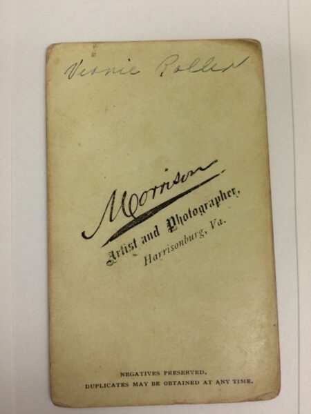 Back of photo showing 'Morrison Artist and Photgrapher'
