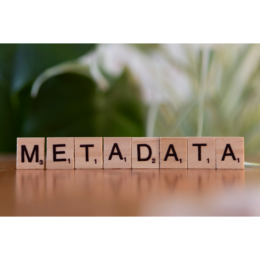 Tiles spelling out "metadata"