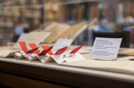 close-up of one piece in the book art exhibit