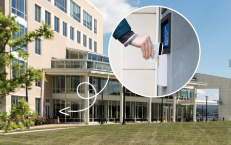 image of rose library showing where to swipe in to the 24/7 space