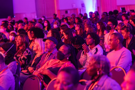 Close up of a large audience at the Furious Flower Conference