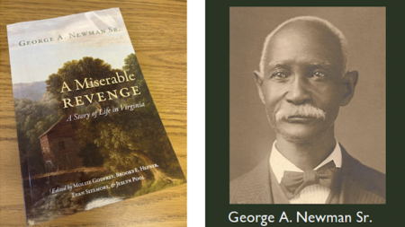 an image of the book, a miserable revenge, and its author, george a. newman sr.