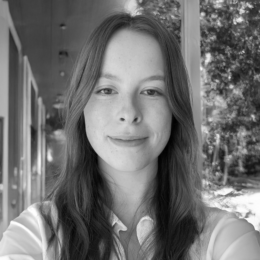 headshot of Madison Denham in black and white color grading