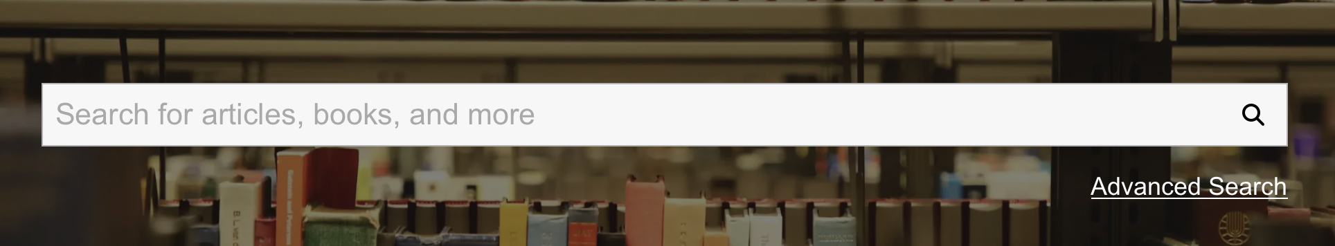 screenshot of the Library Search bar on the JMU Libraries home page