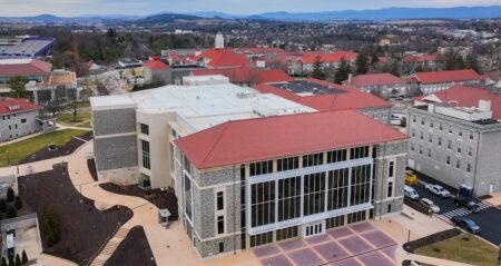 aerial view of carrier library at jmu
