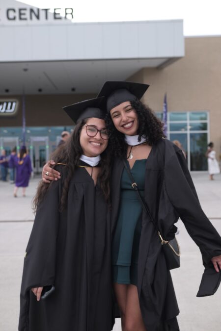photo of Mariam and Iliana at JMU graduation