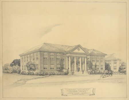 architectural drawing of madison memorial library